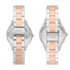 Set di orologi multifunzione bicolore in acciaio inossidabile per lui e per lei