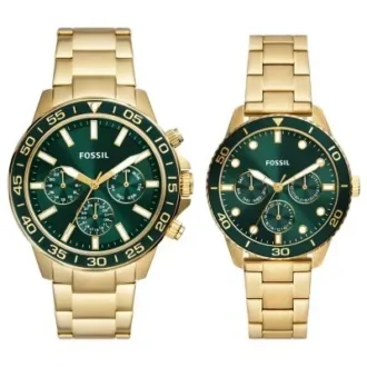 Set di orologi multifunzione in acciaio inossidabile color oro per lui e per lei