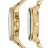 Set di orologi multifunzione in acciaio inossidabile color oro per lui e per lei