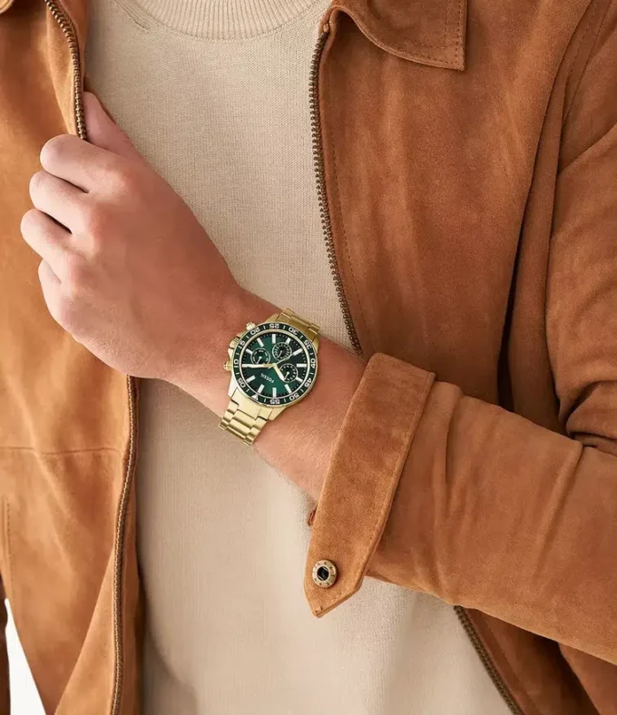 Set di orologi multifunzione in acciaio inossidabile color oro per lui e per lei