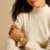 Set orologio e bracciale Carlie a tre lancette in acciaio inossidabile color oro