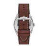 Set orologio e bracciale Everett a tre lancette con data in pelle marrone