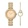 Set orologio e bracciale Karli a tre lancette color oro