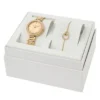 Set orologio e bracciale Karli a tre lancette color oro