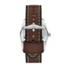 Set orologio e bracciale Machine a tre lancette con data in pelle marrone