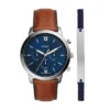 Set orologio e bracciale Neutra Chronograph in pelle
