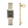 Set orologio e bracciale Raquel a tre lancette con datario in acciaio inossidabile bicolore