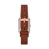 Set orologio e bracciale Raquel con tre lancette e datario in pelle marrone medio