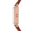 Set orologio e bracciale Raquel con tre lancette e datario in pelle marrone medio