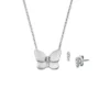 Set regalo collana e orecchini a farfalla in acciaio inossidabile Sutton