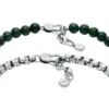 Set regalo con bracciale in acciaio inossidabile e agata verde