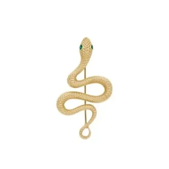 Spilla a forma di serpente in acciaio inossidabile color oro