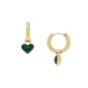 Sutton Modern Meadows Orecchini a cerchio con cuore in malachite ricostituita