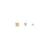 Sutton Set di orecchini a cuore in ottone dorato All Stacked Up