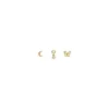 Sutton Set di orecchini a farfalla in ottone dorato
