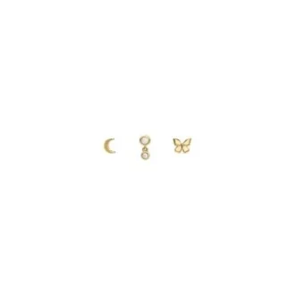Sutton Set di orecchini a farfalla in ottone dorato