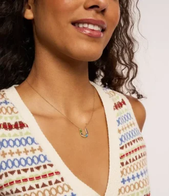 Sutton The Good Luck Collection Collana con pendente a ferro di cavallo in acciaio inossidabile dorato