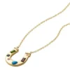 Sutton The Good Luck Collection Collana con pendente a ferro di cavallo in acciaio inossidabile dorato
