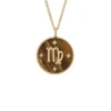 Virgo Sutton Zodiac Collana con pendente in acciaio inossidabile color oro e occhio di tigre