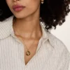 Virgo Sutton Zodiac Collana con pendente in acciaio inossidabile color oro e occhio di tigre